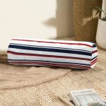 - RealHomes Özel Tasarımlı Dijital Baskılı İç Dolgulu Fermuarlı Silindir Yastık - Realhomes  Beyaz Zeminde Renkli Çizgi Detaylı Dijital Baskılı Modern İç Dolgulu Süet Silindir Yastık Kırlent - Bel Yastığı Realhomes