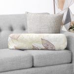 - RealHomes Özel Tasarımlı Dijital Baskılı İç Dolgulu Fermuarlı Silindir Yastık - Realhomes Beyaz Zeminli Soft Renkli Yapraklı Dijital Baskılı Modern İç Dolgulu - Fermuarlı Süet Silindir Yuvarlak Yastık Kırlent Realhomes