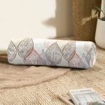 - RealHomes Özel Tasarımlı Dijital Baskılı İç Dolgulu Fermuarlı Silindir Yastık - Realhomes  Beyaz Zeminli Soft Renkli Yapraklı Dijital Baskılı Modern İç Dolgulu - Fermuarlı Süet Silindir Daire Yastık Kırlent Realhomes