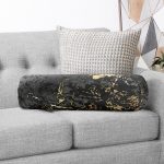 - RealHomes Özel Tasarımlı Dijital Baskılı İç Dolgulu Fermuarlı Silindir Yastık - Realhomes  Siyah Zeminde Gold Renkli Çizim Desenli Dijital Baskılı Modern İç Dolgulu Fermuarlı Çok Amaçlı Silindir Yastık Kırlent Realhomes