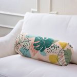 - RealHomes Özel Tasarımlı Dijital Baskılı İç Dolgulu Fermuarlı Silindir Yastık - Realhomes Pudra Zemin Üzerinde Onedraw Çizimli Yaprak Desenli Dijital Baskılı Modern İç Dolgulu Fermuarlı Çok Amaçlı Silindir Yastık Kırlent Realhomes