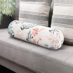 - RealHomes Özel Tasarımlı Dijital Baskılı İç Dolgulu Fermuarlı Silindir Yastık - Realhomes  Beyaz Zeminde Renkli Çiçek Desenli Dijital Baskılı Modern İç Dolgulu - Fermuarlı Süet Berjer Silindir Yastık Kırlent Realhomes