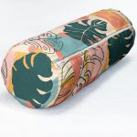 - RealHomes Özel Tasarımlı Dijital Baskılı İç Dolgulu Fermuarlı Silindir Yastık - Realhomes Renkli Zemin Üzerinde Onedraw Çizimli Yapraklar Dijital Baskılı Modern İç Dolgulu Yumuşak Silindir Form Yastık Kırlent Realhomes