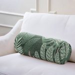 - RealHomes Özel Tasarımlı Dijital Baskılı İç Dolgulu Fermuarlı Silindir Yastık - Realhomes  Yeşil Zemin Üzerinde Onedraw Çizimli Yaprak Desenli Dijital Baskılı Modern İç Dolgulu Yumuşak Silindir Form Yastık Kırlent Realhomes