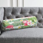 Realhomes Flamingo Desen Dijital Baskılı Modern İç Dolgulu Fermuarlı Çok Amaçlı Silindir Yastık Kırlent Realhomes