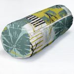 - RealHomes Özel Tasarımlı Dijital Baskılı İç Dolgulu Fermuarlı Silindir Yastık - Realhomes  Beyaz Zemin Üzerinde Onedraw Çizimli Yaprak Motifli Dijital Baskılı Modern İç Dolgulu - Fermuarlı Süet Silindir Rulo Yastık Kırlent Realhomes