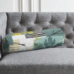 - RealHomes Özel Tasarımlı Dijital Baskılı İç Dolgulu Fermuarlı Silindir Yastık - Realhomes  Beyaz Zemin Üzerinde Onedraw Çizimli Yaprak Motifli Dijital Baskılı Modern İç Dolgulu - Fermuarlı Süet Silindir Rulo Yastık Kırlent Realhomes