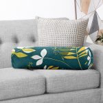 - RealHomes Özel Tasarımlı Dijital Baskılı İç Dolgulu Fermuarlı Silindir Yastık - Realhomes  Renkli Zemin Üzerinde Yaprak Motifli Dijital Baskılı Modern İç Dolgulu - Fermuarlı Süet Silindir Daire Yastık Kırlent Realhomes