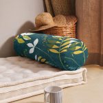 - RealHomes Özel Tasarımlı Dijital Baskılı İç Dolgulu Fermuarlı Silindir Yastık - Realhomes  Renkli Zemin Üzerinde Yaprak Motifli Dijital Baskılı Modern İç Dolgulu - Fermuarlı Süet Silindir Daire Yastık Kırlent Realhomes