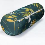 - RealHomes Özel Tasarımlı Dijital Baskılı İç Dolgulu Fermuarlı Silindir Yastık - Realhomes  Renkli Zemin Üzerinde Yaprak Motifli Dijital Baskılı Modern İç Dolgulu - Fermuarlı Süet Silindir Daire Yastık Kırlent Realhomes