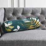 - RealHomes Özel Tasarımlı Dijital Baskılı İç Dolgulu Fermuarlı Silindir Yastık - Realhomes  Renkli Zemin Üzerinde Yaprak Motifli Dijital Baskılı Modern İç Dolgulu - Fermuarlı Süet Silindir Daire Yastık Kırlent Realhomes