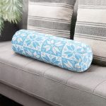 - RealHomes Özel Tasarımlı Dijital Baskılı İç Dolgulu Fermuarlı Silindir Yastık - Realhomes Mavi Zemin Üzerinde Kar tanesi Motifli Dijital Baskılı Modern İç Dolgulu - Fermuarlı Süet Silindir Yuvarlak Yastık Kırlent Realhomes