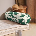 - RealHomes Özel Tasarımlı Dijital Baskılı İç Dolgulu Fermuarlı Silindir Yastık - Realhomes Yeşil Zeminde Yaprak Desenli Dijital Baskılı Modern İç Dolgulu - Fermuarlı Süet Silindir Yuvarlak Yastık Kırlent Realhomes