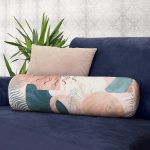 - RealHomes Özel Tasarımlı Dijital Baskılı İç Dolgulu Fermuarlı Silindir Yastık - Realhomes Renkli Zeminde Soyut Çizimli Dijital Baskılı Modern İç Dolgulu Süet Silindir Yastık Kırlent - Bel Yastığı Realhomes