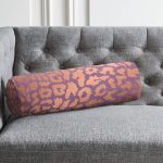 Renkli Zeminde Parlak Görünümlü Çizim Dijital Baskılı Modern İç Dolgulu - Fermuarlı Süet Berjer Silindir Yastık Kırlent Realhomes