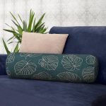 - RealHomes Özel Tasarımlı Dijital Baskılı İç Dolgulu Fermuarlı Silindir Yastık - Realhomes  Siyah Zeminli Gold Çizgili Yaprak Desenli Dijital Baskılı Modern İç Dolgulu - Fermuarlı Süet Berjer Silindir Yastık Kırlent Realhomes