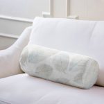 - RealHomes Özel Tasarımlı Dijital Baskılı İç Dolgulu Fermuarlı Silindir Yastık - Realhomes Beyaz Zeminde Yapraklı Dijital Baskılı Dekoratif İç Dolgulu - Fermuarlı Süet Silindir Daire Yastık Kırlent Realhomes