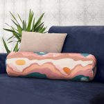 - RealHomes Özel Tasarımlı Dijital Baskılı İç Dolgulu Fermuarlı Silindir Yastık - Realhomes  Renkli Zemin Üzerinde Ay Güneş Temalı Dijital Baskılı Modern İç Dolgulu Yumuşak Silindir Form Yastık Kırlent Realhomes