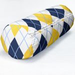 - RealHomes Özel Tasarımlı Dijital Baskılı İç Dolgulu Fermuarlı Silindir Yastık - Realhomes Beyaz Zemin Üzerinde Baklava Desenli Dijital Baskılı Modern İç Dolgulu Yumuşak Silindir Form Yastık Kırlent Realhomes