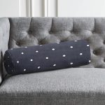 Renkli Zemin Üzerinde Beyaz Puantiyeli Dijital Baskılı Modern İç Dolgulu Yumuşak Silindir Form Yastık Kırlent Realhomes