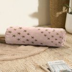 - RealHomes Özel Tasarımlı Dijital Baskılı İç Dolgulu Fermuarlı Silindir Yastık - Realhomes Pastel Zemin Üzerinde Gold Detaylı Yıldız Desenli Dijital Baskılı Modern İç Dolgulu - Fermuarlı Süet Silindir Yuvarlak Yastık Kırlent Realhomes