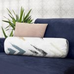 - RealHomes Özel Tasarımlı Dijital Baskılı İç Dolgulu Fermuarlı Silindir Yastık - Realhomes  Beyaz Zemin Üzerinde Renkli Geometrik Şekilli Dijital Baskılı Modern İç Dolgulu - Fermuarlı Süet Silindir Daire Yastık Kırlent Realhomes