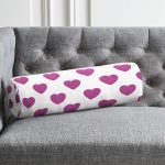 - RealHomes Özel Tasarımlı Dijital Baskılı İç Dolgulu Fermuarlı Silindir Yastık - Realhomes  Kalp Desen Dijital Baskılı İç Dolgulu - Fermuarlı Süet Silindir Daire Yastık Kırlent Realhomes