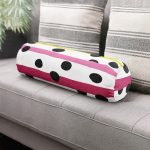 - RealHomes Özel Tasarımlı Dijital Baskılı İç Dolgulu Fermuarlı Silindir Yastık - Realhomes Beyaz Zeminde Modern Renkli Çizgili Siyah Puantiyeli Dijital Baskılı Modern İç Dolgulu - Fermuarlı Süet Silindir Rulo Yastık Kırlent Realhomes