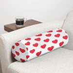 - RealHomes Özel Tasarımlı Dijital Baskılı İç Dolgulu Fermuarlı Silindir Yastık - Realhomes  Kalp Desen Dijital Baskılı İç Dolgulu Süet Silindir Yastık Kırlent - Bel Yastığı Realhomes