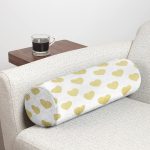 Kalp Desen Dijital Baskılı İç Dolgulu - Fermuarlı Süet Berjer Silindir Yastık Kırlent Realhomes