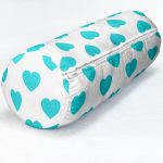 Kalp Desen Dijital Baskılı İç Dolgulu - Fermuarlı Süet Silindir Daire Yastık Kırlent Realhomes