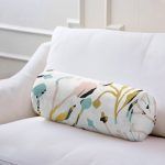 - RealHomes Özel Tasarımlı Dijital Baskılı İç Dolgulu Fermuarlı Silindir Yastık - Realhomes Beyaz Zemin Üzerinde Pastel Renkli Çiçek Desenli Dijital Baskılı Modern İç Dolgulu - Fermuarlı Süet Silindir Rulo Yastık Kırlent Realhomes