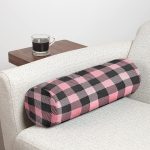 - RealHomes Özel Tasarımlı Dijital Baskılı İç Dolgulu Fermuarlı Silindir Yastık - Realhomes Renkli Pastel Zemin Üzerinde Siyah Ekose Desenli Dijital Baskılı Modern İç Dolgulu Yumuşak Silindir Form Yastık Kırlent Realhomes