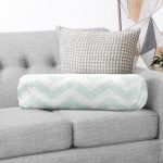 Modern Zikzak Dijital Baskılı İç Dolgulu - Fermuarlı Süet Silindir Yuvarlak Yastık Kırlent Realhomes