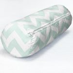 Modern Zikzak Dijital Baskılı İç Dolgulu - Fermuarlı Süet Silindir Yuvarlak Yastık Kırlent Realhomes