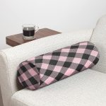 - RealHomes Özel Tasarımlı Dijital Baskılı İç Dolgulu Fermuarlı Silindir Yastık - Realhomes Renkli Pastel Zemin Üzerinde Siyah Ekose Desenli Dijital Baskılı Modern İç Dolgulu Süet Silindir Yastık Kırlent - Bel Yastığı Realhomes