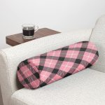 - RealHomes Özel Tasarımlı Dijital Baskılı İç Dolgulu Fermuarlı Silindir Yastık - Realhomes Renkli Pastel Zemin Üzerinde Siyah Ekose Desenli Dijital Baskılı Modern İç Dolgulu - Fermuarlı Süet Silindir Yuvarlak Yastık Kırlent Realhomes