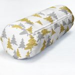 - RealHomes Özel Tasarımlı Dijital Baskılı İç Dolgulu Fermuarlı Silindir Yastık - Realhomes Beyaz Zemin Üzerinde Gold Detaylı Çam Ağacı Desenli Dijital Baskılı Modern İç Dolgulu Fermuarlı Çok Amaçlı Silindir Yastık Kırlent Realhomes