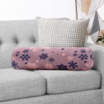 - RealHomes Özel Tasarımlı Dijital Baskılı İç Dolgulu Fermuarlı Silindir Yastık - Realhomes  Renkli Zemin Üzerinde Kar tanesi Desenli Dijital Baskılı Modern İç Dolgulu - Fermuarlı Süet Silindir Yuvarlak Yastık Kırlent Realhomes