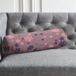 - RealHomes Özel Tasarımlı Dijital Baskılı İç Dolgulu Fermuarlı Silindir Yastık - Realhomes  Renkli Zemin Üzerinde Kar tanesi Desenli Dijital Baskılı Modern İç Dolgulu - Fermuarlı Süet Silindir Yuvarlak Yastık Kırlent Realhomes