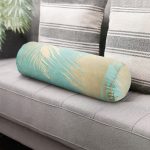 - RealHomes Özel Tasarımlı Dijital Baskılı İç Dolgulu Fermuarlı Silindir Yastık - Realhomes  Pastel Zemin Üzerinde Gold Detaylı Yaprak Desenli Dijital Baskılı Modern İç Dolgulu - Fermuarlı Süet Berjer Silindir Yastık Kırlent Realhomes