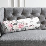 - RealHomes Özel Tasarımlı Dijital Baskılı İç Dolgulu Fermuarlı Silindir Yastık - Realhomes Pembe Beyaz Gül Gri Yapraklar Desenli Dijital Baskılı Modern İç Dolgulu - Fermuarlı Süet Silindir Yuvarlak Yastık Kırlent Realhomes