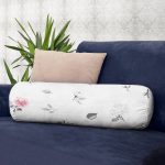 - RealHomes Özel Tasarımlı Dijital Baskılı İç Dolgulu Fermuarlı Silindir Yastık - Realhomes  Pastel Zeminde Siyah Beyaz Renkli Puantiye Desenli Dijital Baskılı Modern İç Dolgulu Yumuşak Silindir Form Yastık Kırlent Realhomes