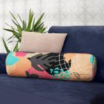 - RealHomes Özel Tasarımlı Dijital Baskılı İç Dolgulu Fermuarlı Silindir Yastık - Realhomes Renkli Zeminli Üzerinde Yaprak Desenli Dijital Baskılı Modern İç Dolgulu - Fermuarlı Süet Silindir Daire Yastık Kırlent Realhomes