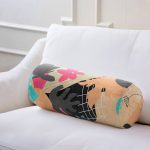 - RealHomes Özel Tasarımlı Dijital Baskılı İç Dolgulu Fermuarlı Silindir Yastık - Realhomes Renkli Zeminli Üzerinde Yaprak Desenli Dijital Baskılı Modern İç Dolgulu - Fermuarlı Süet Silindir Daire Yastık Kırlent Realhomes