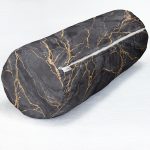 - RealHomes Özel Tasarımlı Dijital Baskılı İç Dolgulu Fermuarlı Silindir Yastık - Realhomes  Siyah Zemin Üzerinde Gold Detaylı Mermer Desenli Dijital Baskılı Modern İç Dolgulu - Fermuarlı Süet Silindir Yuvarlak Yastık Kırlent Realhomes