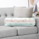 - RealHomes Özel Tasarımlı Dijital Baskılı İç Dolgulu Fermuarlı Silindir Yastık - Realhomes Beyaz Zeminde Renkli Yatay Çizgili Gold Detaylı Kar tanesi Dijital Baskılı Modern İç Dolgulu Fermuarlı Çok Amaçlı Silindir Yastık Kırlent Realhomes