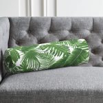 - RealHomes Özel Tasarımlı Dijital Baskılı İç Dolgulu Fermuarlı Silindir Yastık - Realhomes Beyaz Zemin Üzerinde Yeşil Yaprak Desenli Dijital Baskılı Modern İç Dolgulu - Fermuarlı Süet Silindir Daire Yastık Kırlent Realhomes
