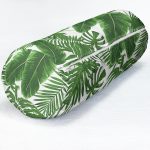 - RealHomes Özel Tasarımlı Dijital Baskılı İç Dolgulu Fermuarlı Silindir Yastık - Realhomes Beyaz Zemin Üzerinde Yeşil Yaprak Desenli Dijital Baskılı Modern İç Dolgulu - Fermuarlı Süet Silindir Daire Yastık Kırlent Realhomes