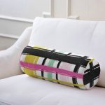 - RealHomes Özel Tasarımlı Dijital Baskılı İç Dolgulu Fermuarlı Silindir Yastık - Realhomes  Beyaz Zemin Üzerinde Renkli Ekose Desenli Dijital Baskılı Modern İç Dolgulu Fermuarlı Çok Amaçlı Silindir Yastık Kırlent Realhomes